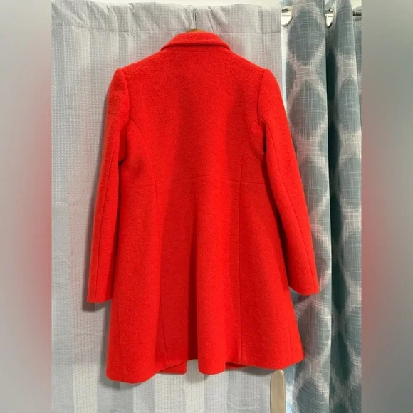 NWOT. Woman’s Vilagallo Lucia Neon Wool Blend Coat in Orange. Size 40 EU. - Picture 11 of 15
